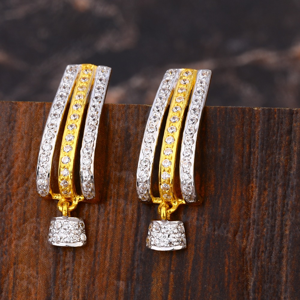22CT Gold CZ  Gorgeous Women's Hallmark Earring LFE633