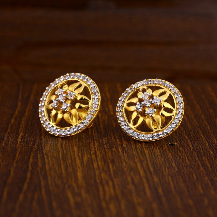 22KT Gold Hallmark Classic Ladies Tops Earrings LTE177