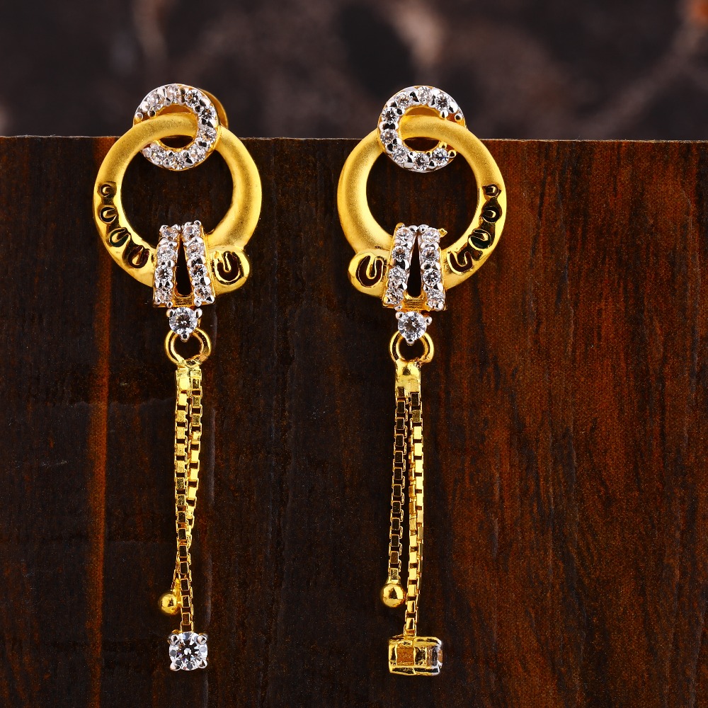 22CT Gold CZ Fancy Ladies Earring LFE575