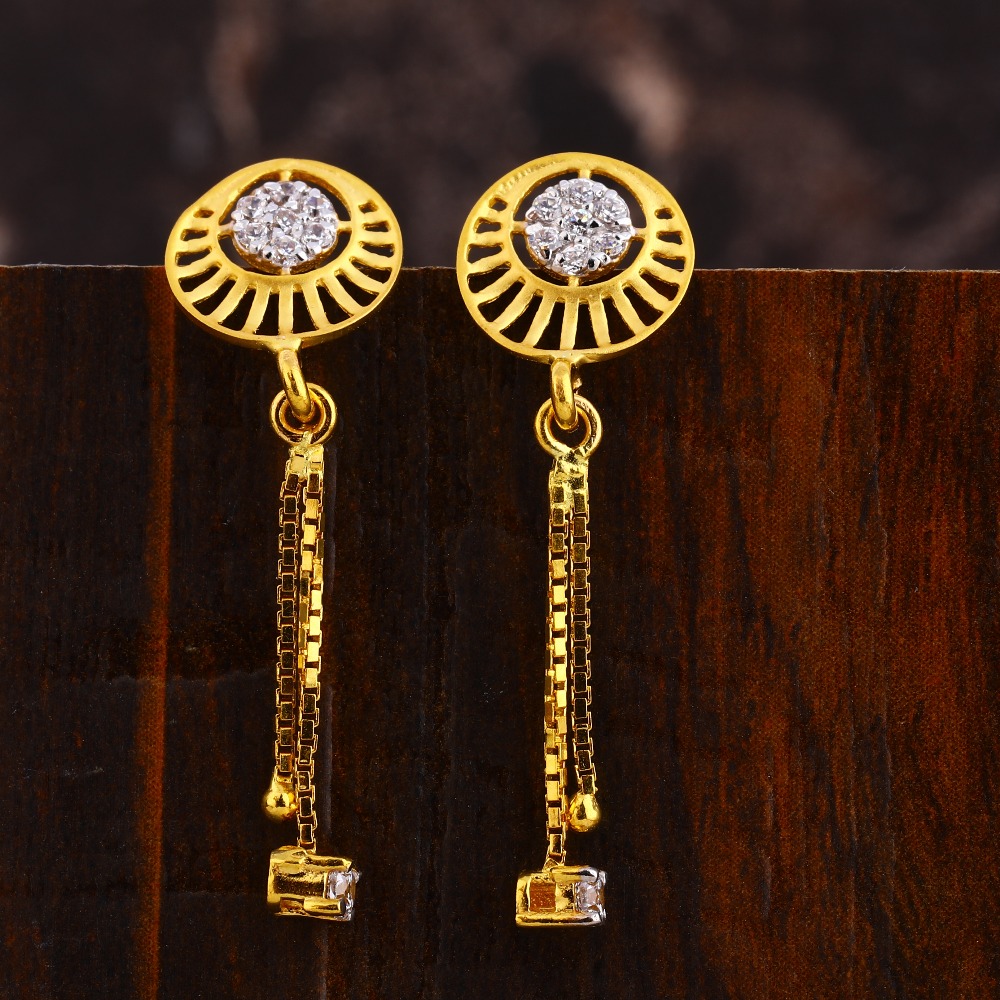 22KT Gold CZ Fancy Women's Hallmark  Earring LFE567