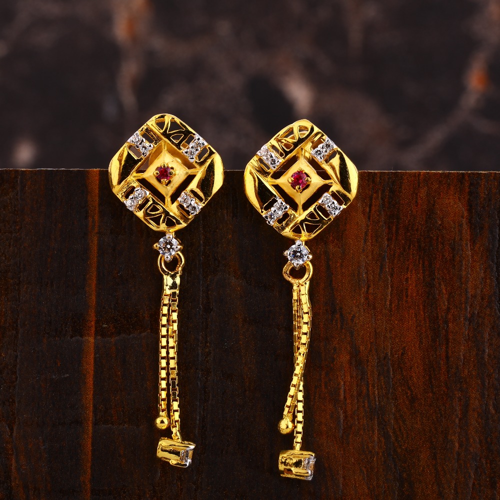 22KT Gold CZ  Exclusive Ladies  Earring LFE558