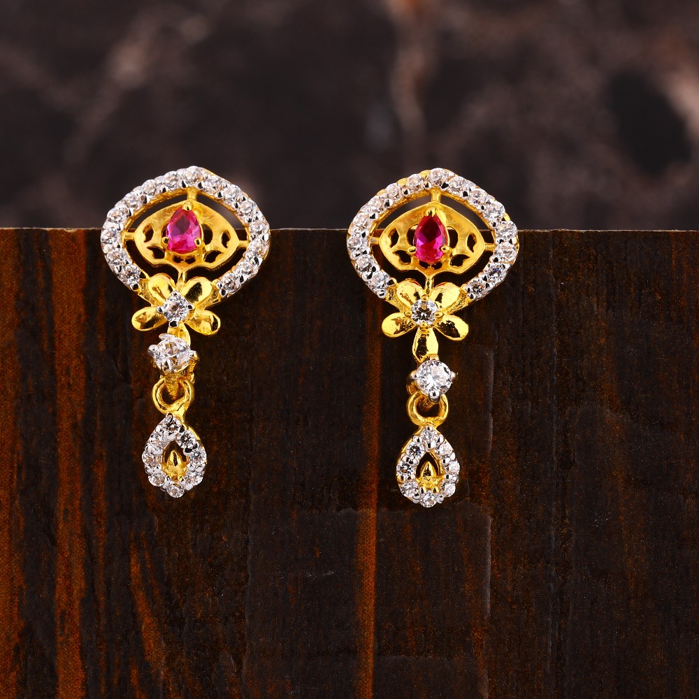 916 Gold CZ Women's Exclusive  Hallmark Earring LFE550