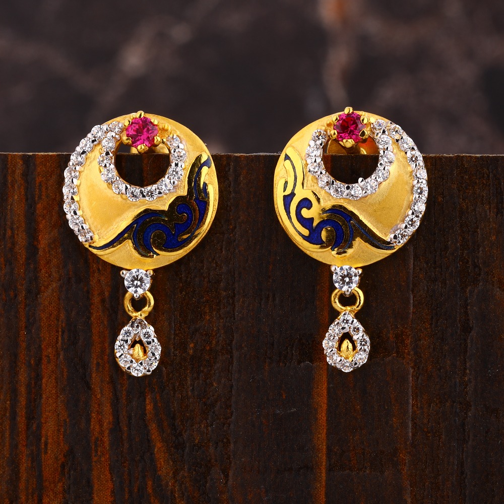 916 Gold CZ  Exclusive Ladies  Earring LFE542