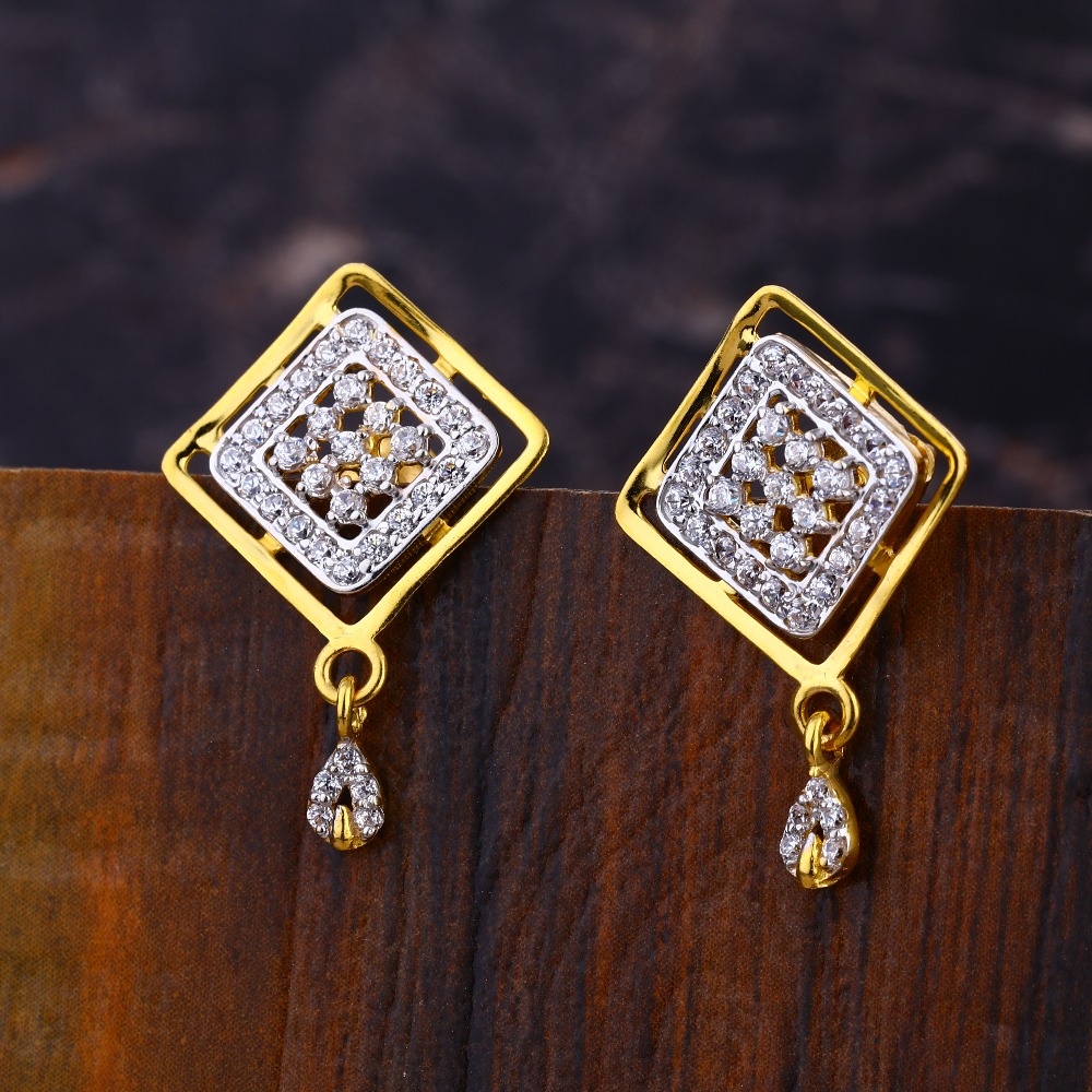 22KT CZ Women's Hallmark  Gold Earring LFE606