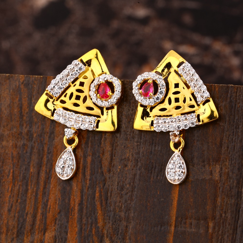 916 CZ Ladies Stylish Gold Earring LFE460