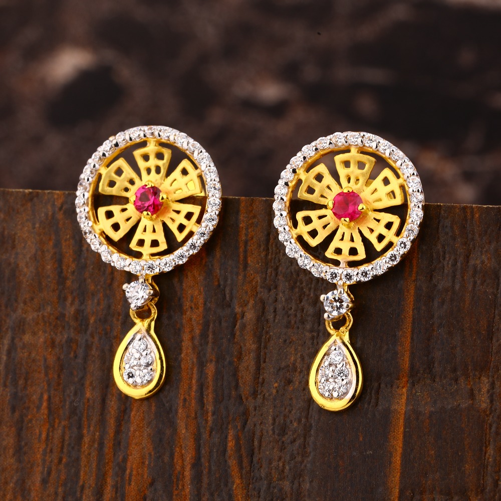 22KT Gold CZ Women's Exclusive Hallmark  Earring LFE433