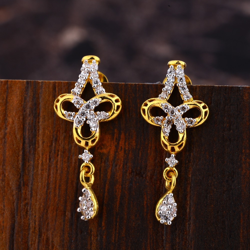 22KT Gold CZ Delicate Ladies Earring LFE604