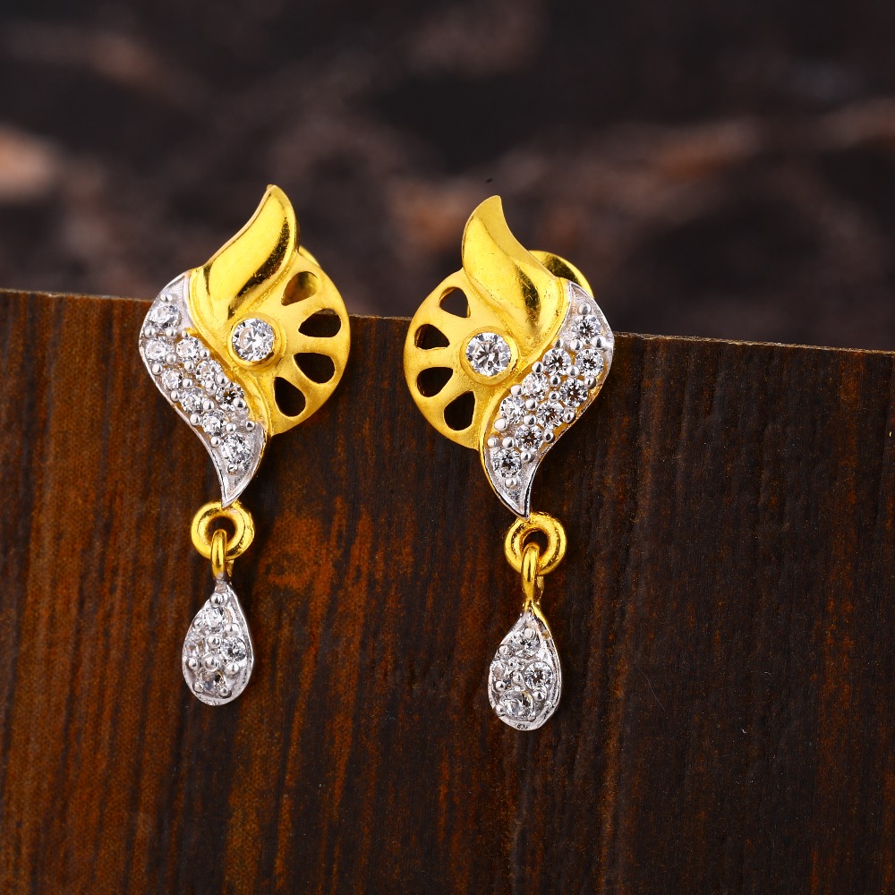 22CT  Gold CZ Exclusive Ladies  Fancy Earring LFE511