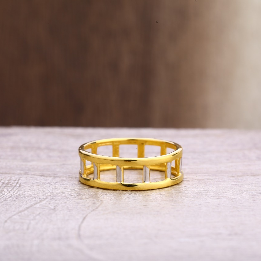 22CT Gold CZ Hallmark Designer Ladies Plain Ring LPR356