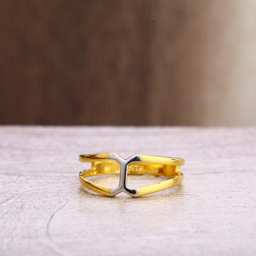 22ct gold hallmark fancy ladies plain ring lpr344