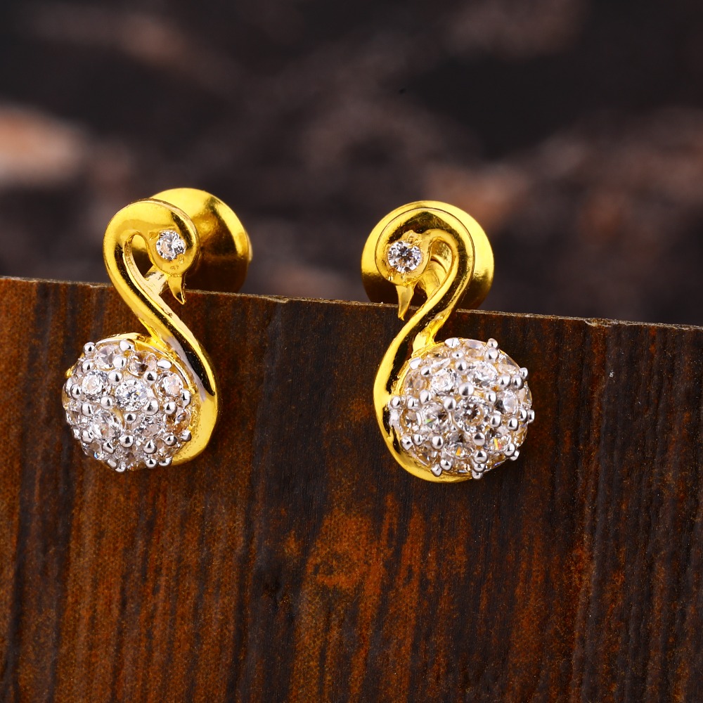 22KT  Gold CZ Women's Gorgeous  Hallmark Earring LFE507