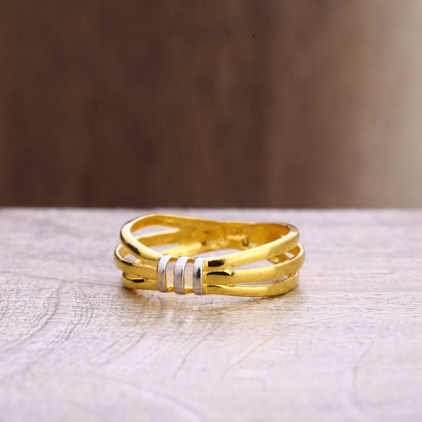 22KT Gold CZ Delicate Ladies Plain Ring LPR324