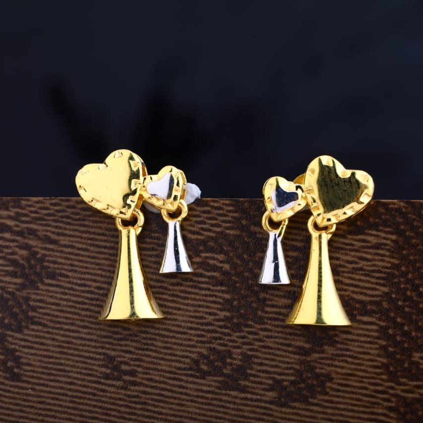 22CT Gold Stylish Ladies Plain Earring LPE304