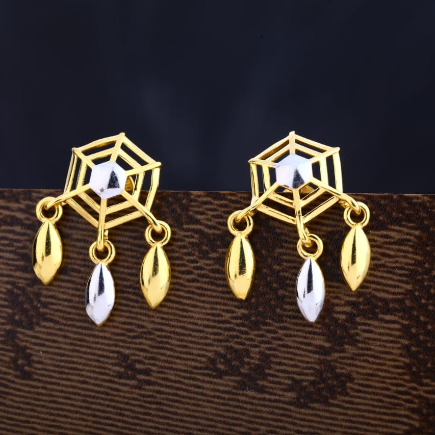 22CT Gold Designer Ladies Plain Earring LPE301