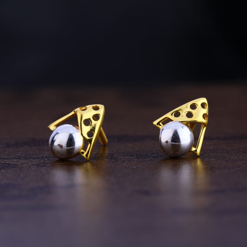 916 Gold Hallmark Fancy Ladies Plain Earring LPE277