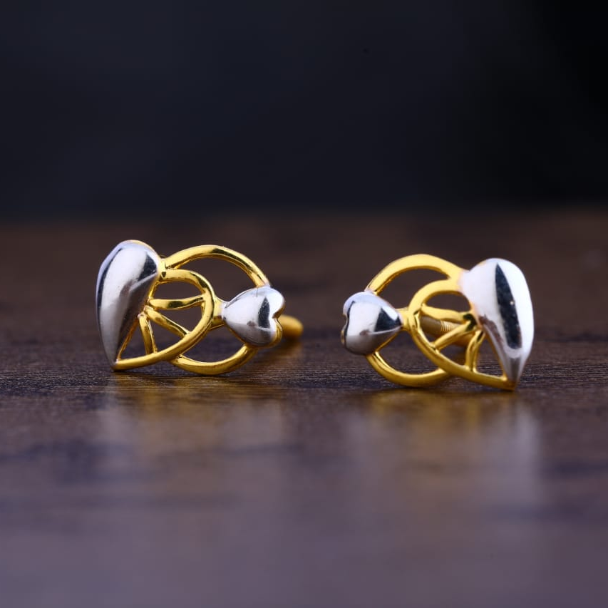 916 Gold Hallmark Designer Ladies Plain Earring LPE280