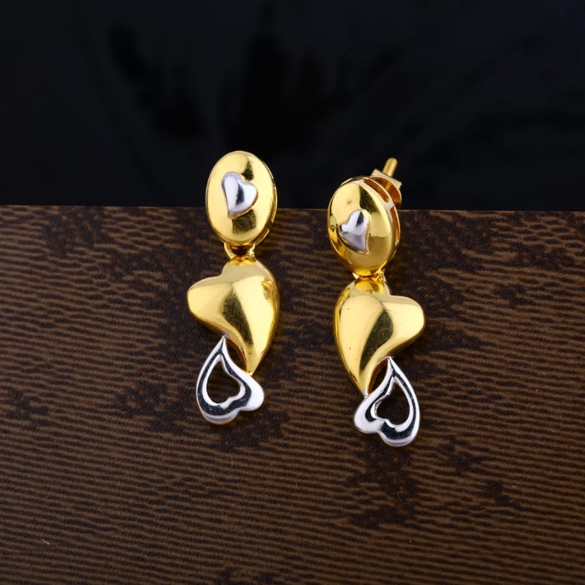 22KT Gold Hallmark Delicate Ladies Plain Earring LPE270