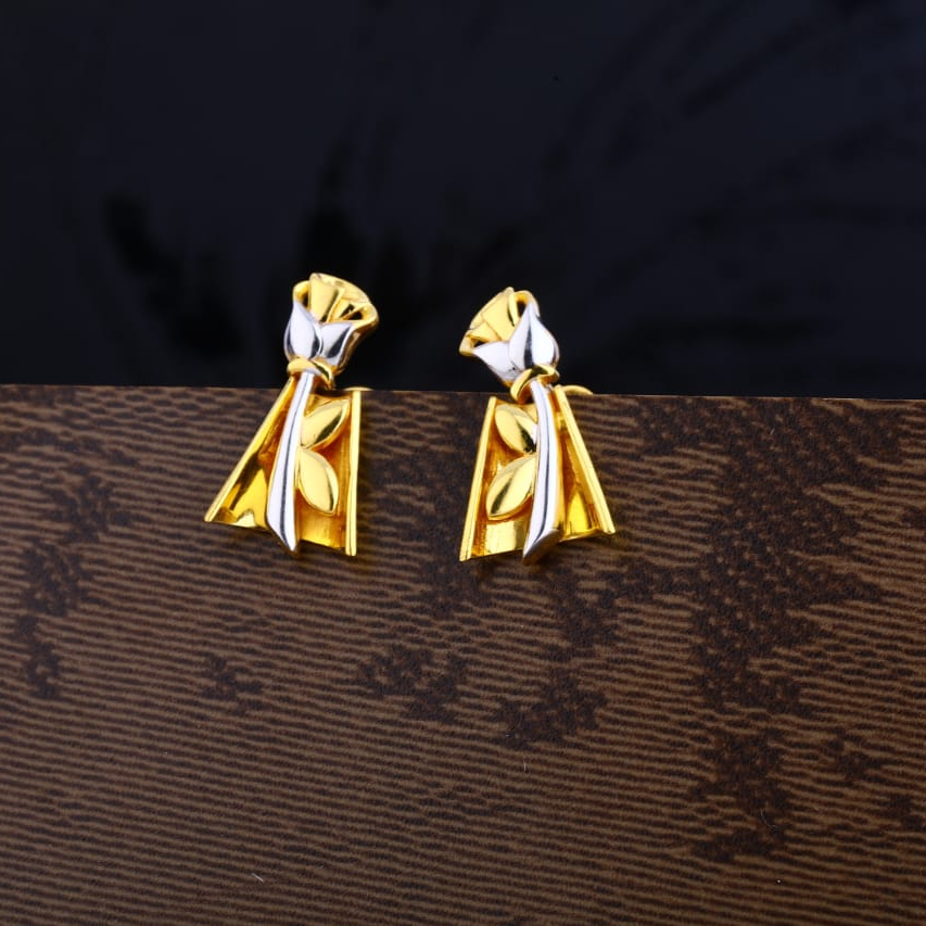 22KT Gold Hallmark Classic Ladies Plain Earring LPE272
