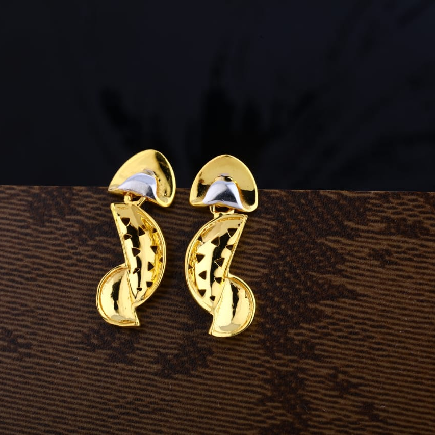 22KT Gold Classic Ladies Plain Earring LPE262