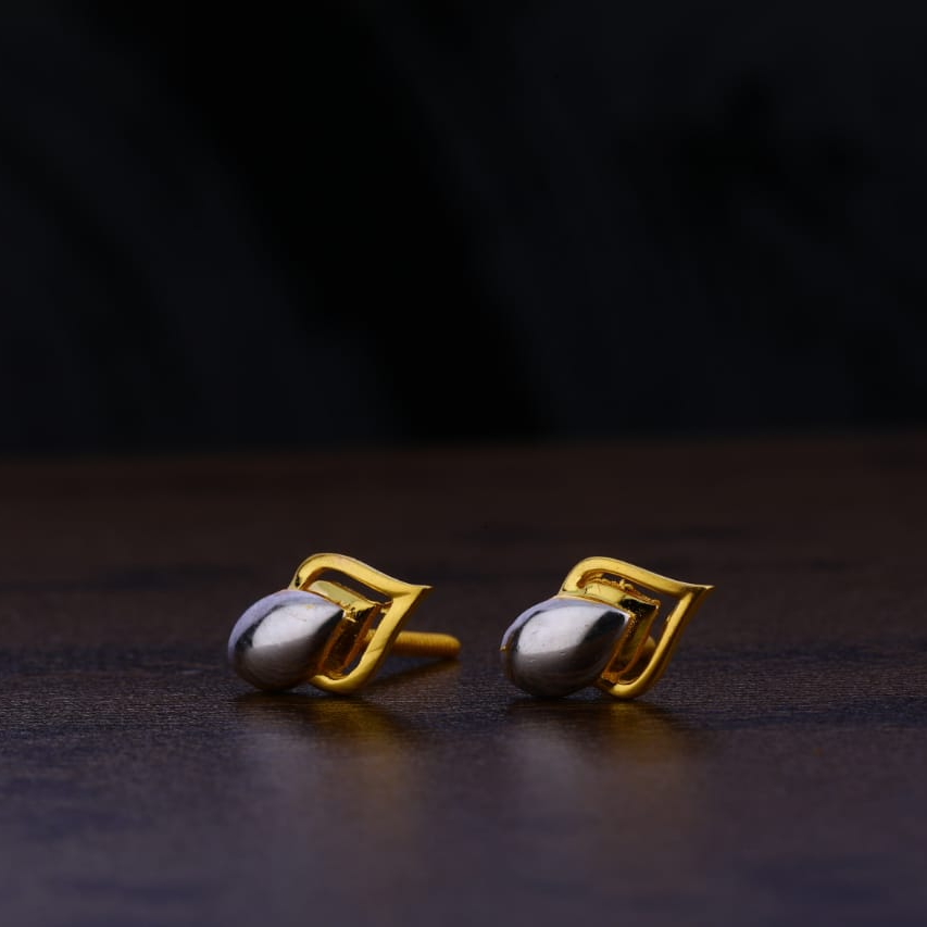 916 Gold Hallmark Fancy Ladies Plain Earring LPE240