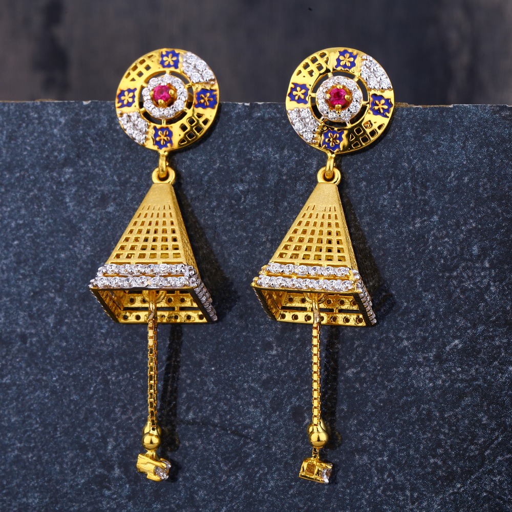 916 Gold CZ Ladies Stylish Jhummar Earring  LJE289