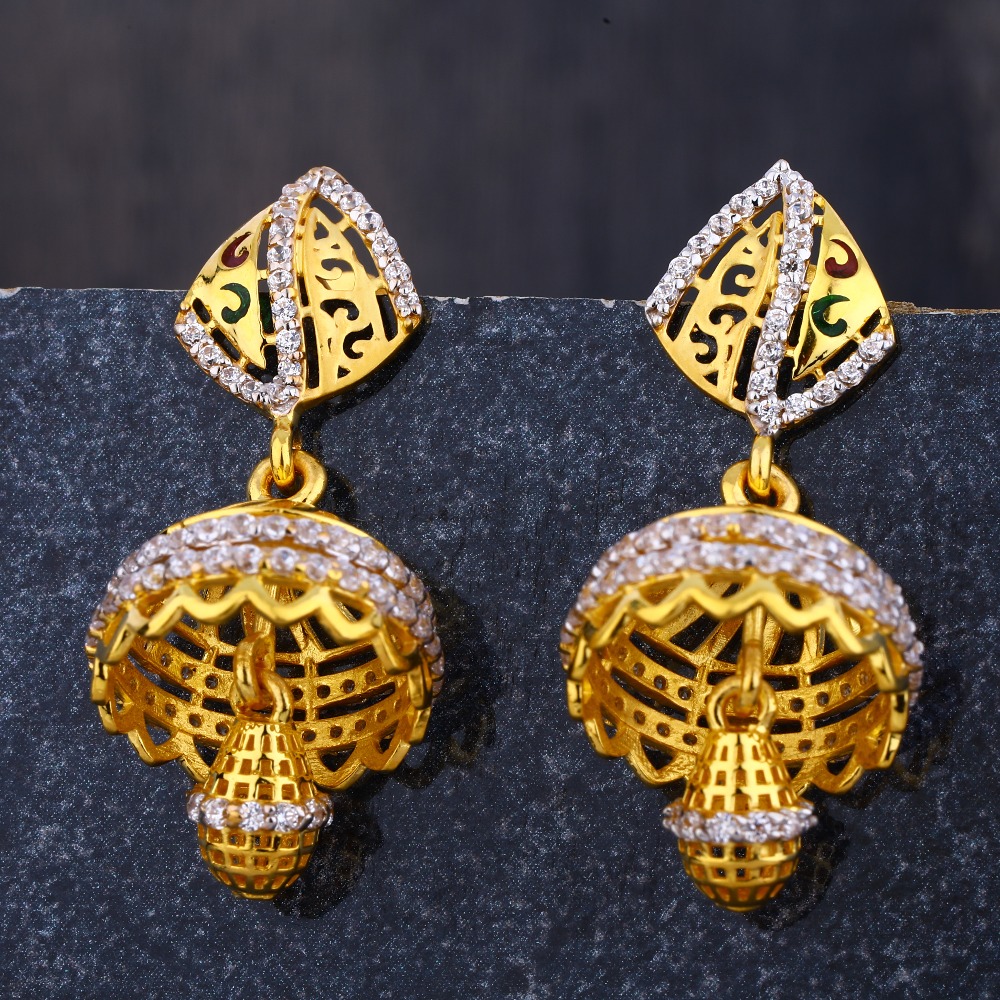 916 Gold CZ Ladies Gorgeous Jhummar Earring  LJE288