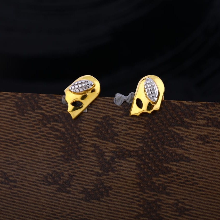916 Gold Hallmark Ladies Plain Earring LPE283
