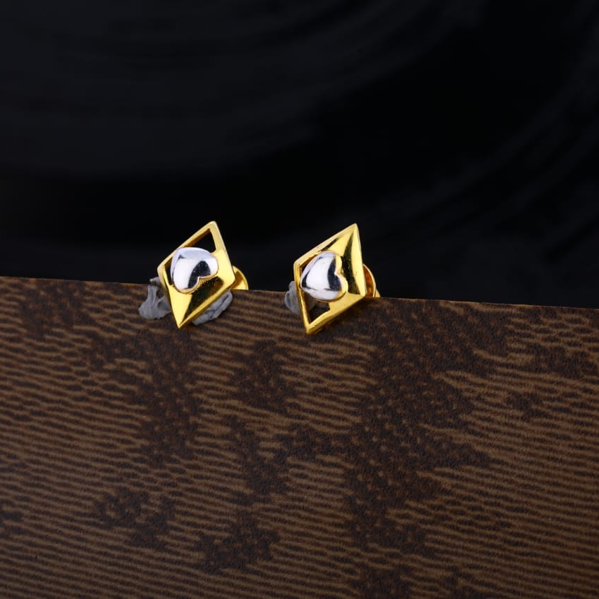 916 Gold Stylish Ladies Plain Earring LPE284