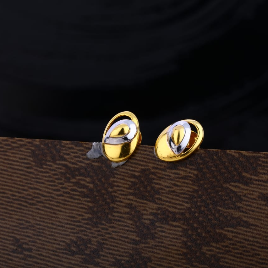 916 Gold Fancy Ladies Plain Earring LPE286
