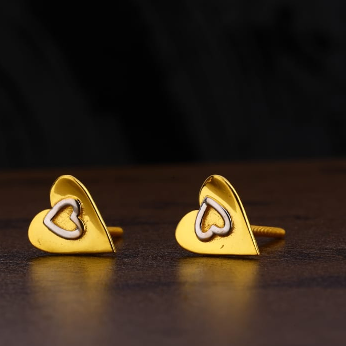 916 Gold Classic Ladies Plain Earring LPE235