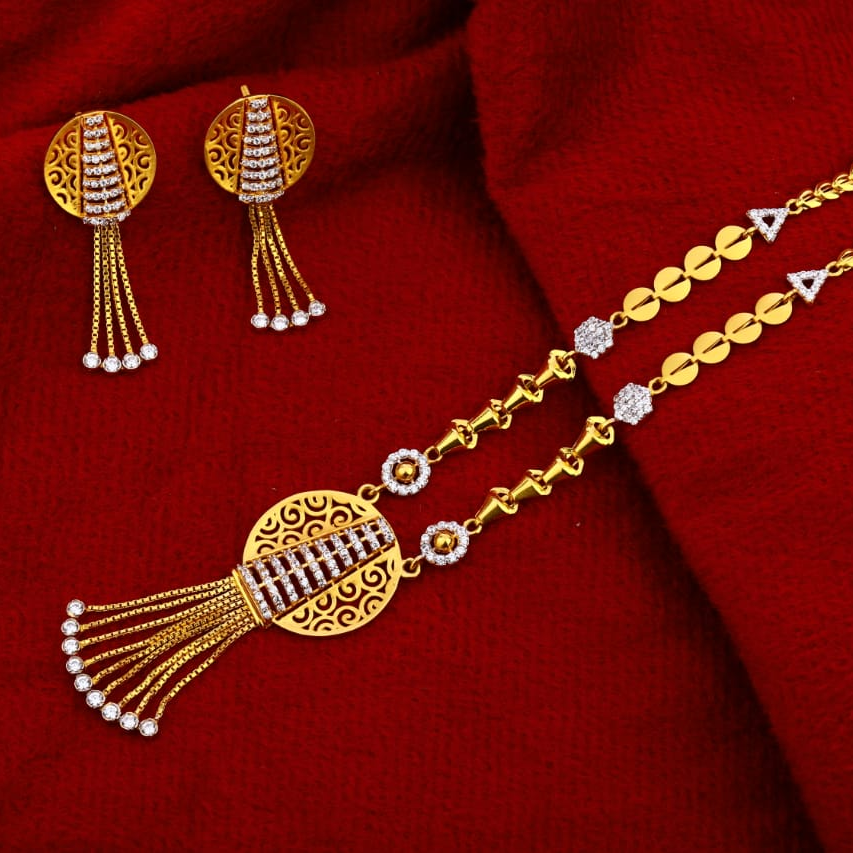 916 Gold Hallmark Exclusive Ladies Chain Necklace set CN265