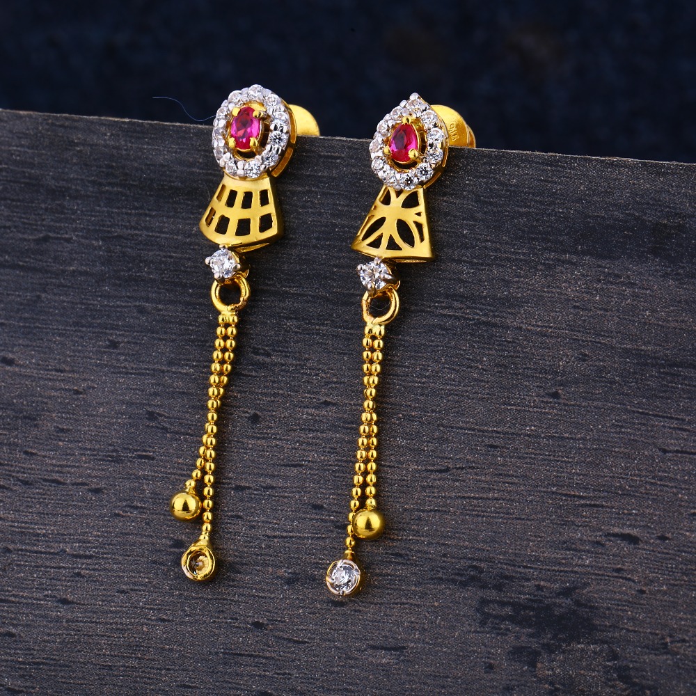 22KT  CZ Gold Gorgeous Jhummar Earring LJE334