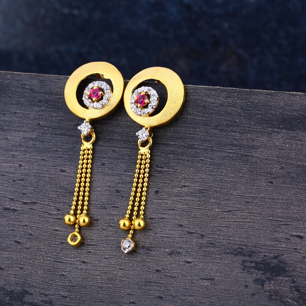 22KT  CZ Gold Jhummar Earring LJE328