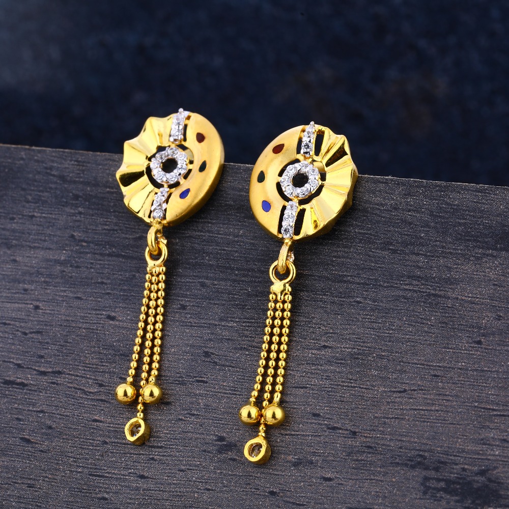 916 Cz Gold Women's Gorgeous Hallmark Jhummar Earring LJE325