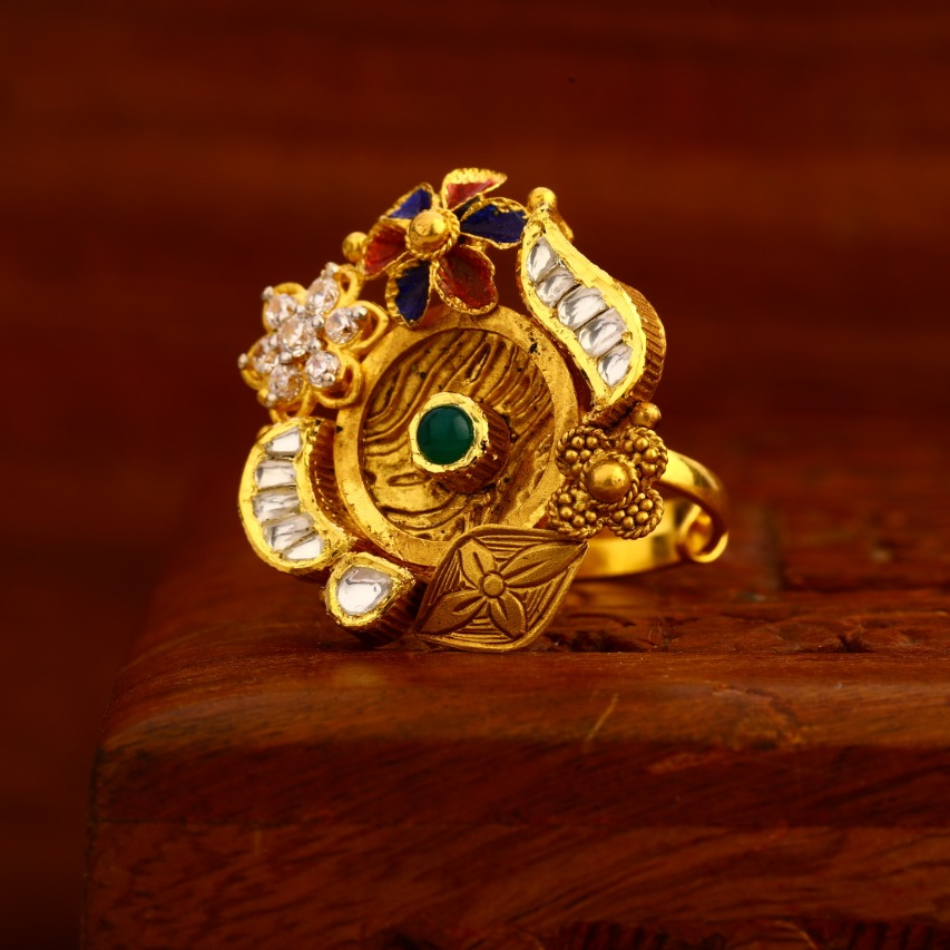 22CT Gold CZ Hallmark Antique Delicate Ladies Ring LAR220