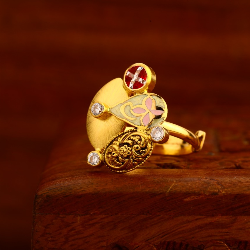 22CT Gold CZ Hallmark Antique Ladies Ring LAR217