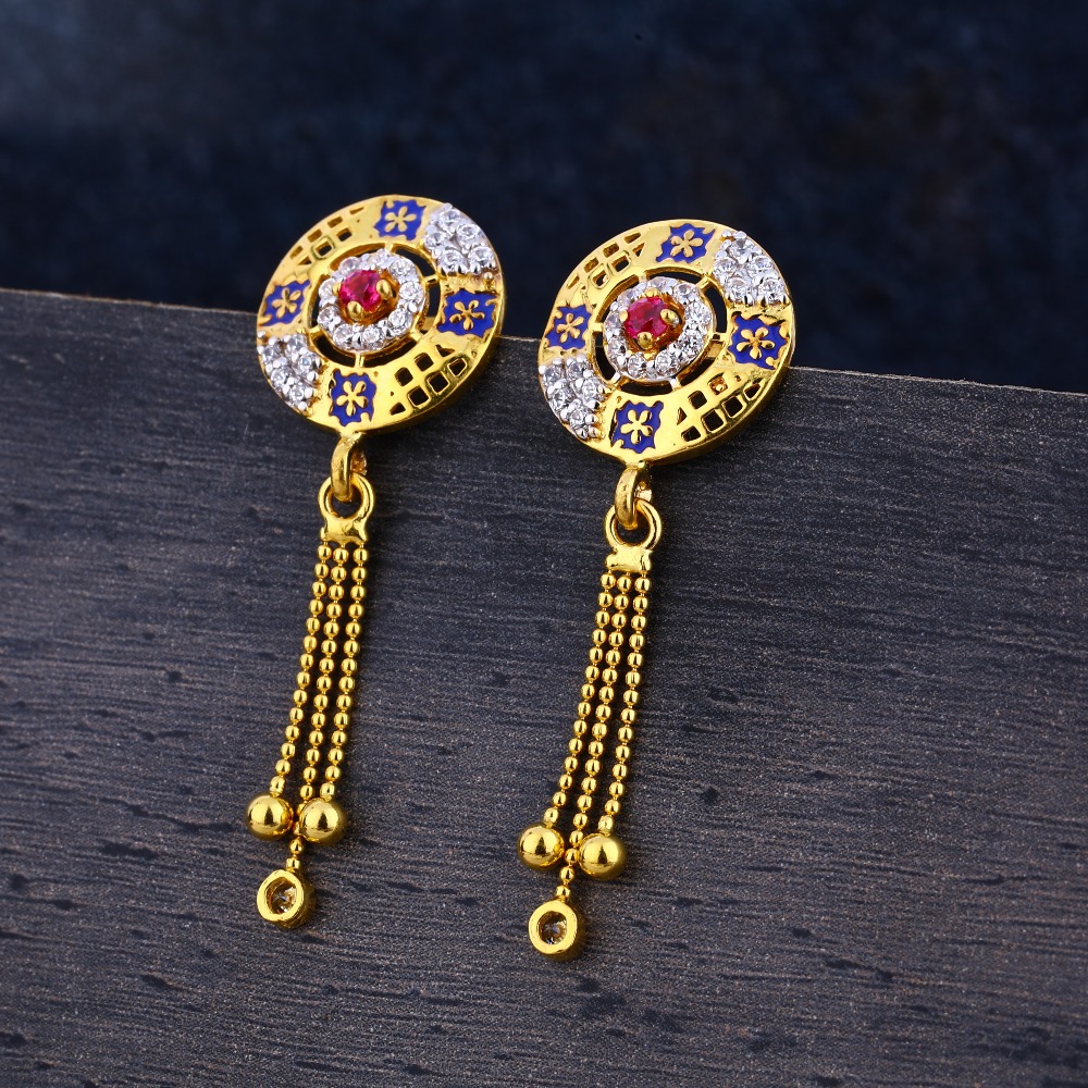 916 Gold CZ Ladies Designer Jhummar Earring LJE318
