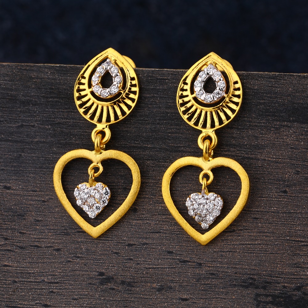 22CT Gold CZ Ladies Exclusive Jhummar Earring LJE295
