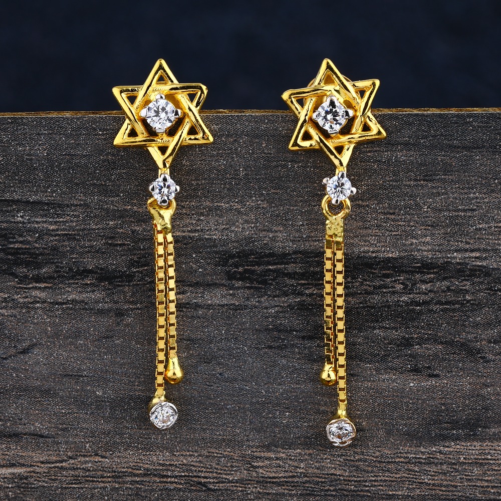22KT CZ  Gold Hallmark Stylish Women's  Jhummar Earring LJE375