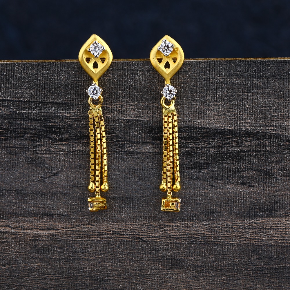 22KT CZ  Gold Hallmark Classic Women's  Jhummar Earring LJE369