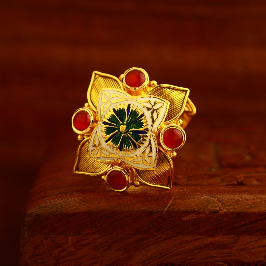 22KT Gold CZ Antique Classic Ladies Ring LAR168
