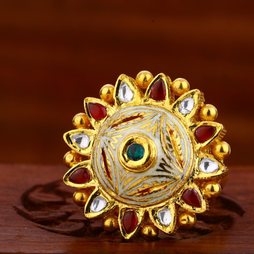 22KT Gold Hallmark Antique Fancy Ladies Ring LAR115