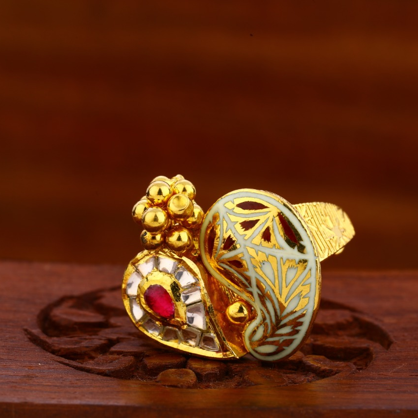 22KT Gold Antique Stylish Ladies Ring LAR109