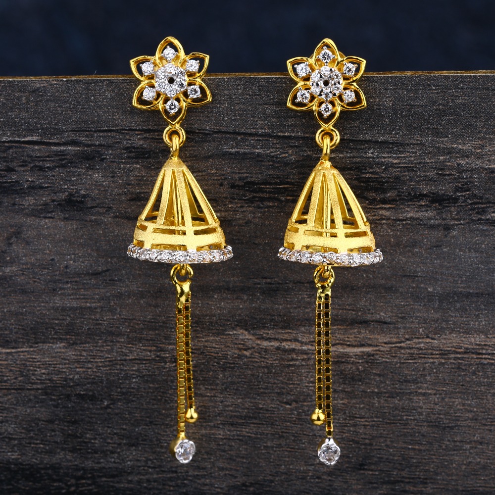 916 Gold Ladies Classic Jhummar Earring LJE340