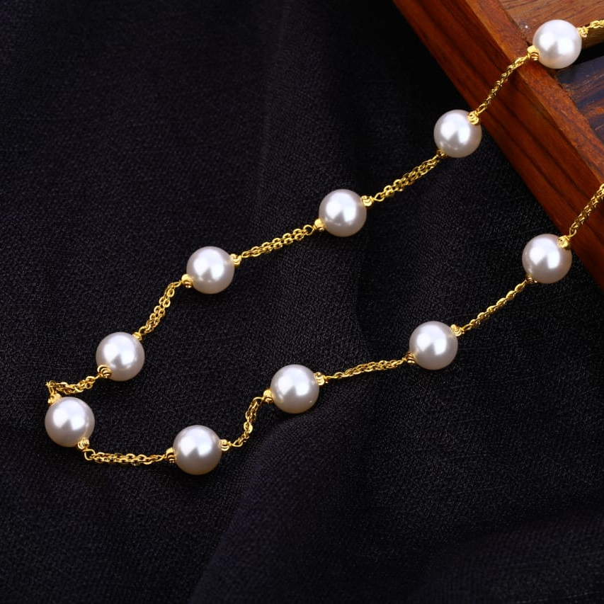 916 Gold Hallmark Ladies stylish Moti Mala AC205
