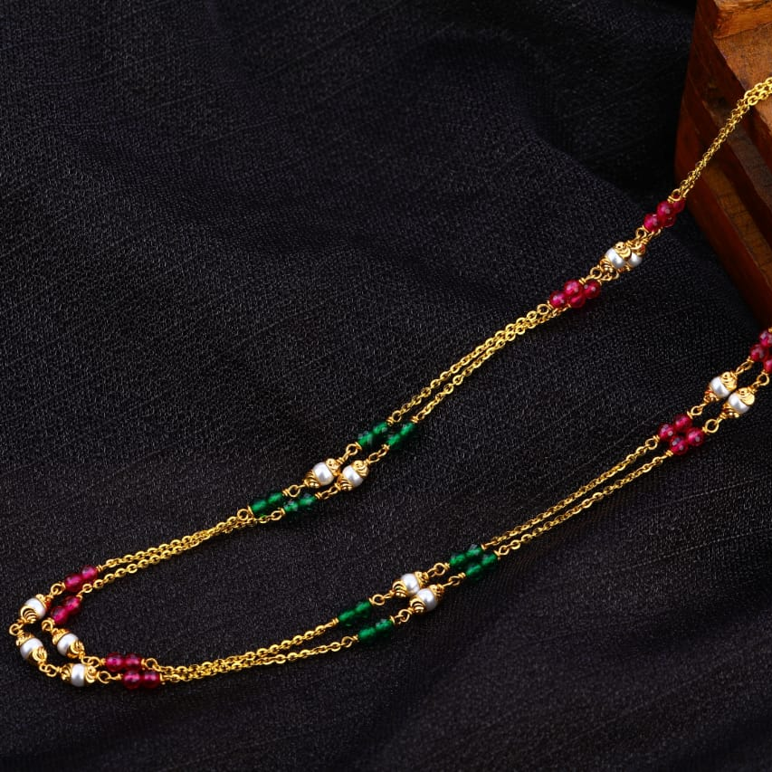 22KT Gold CZ Antique Designer Ladies Chainmala AC211