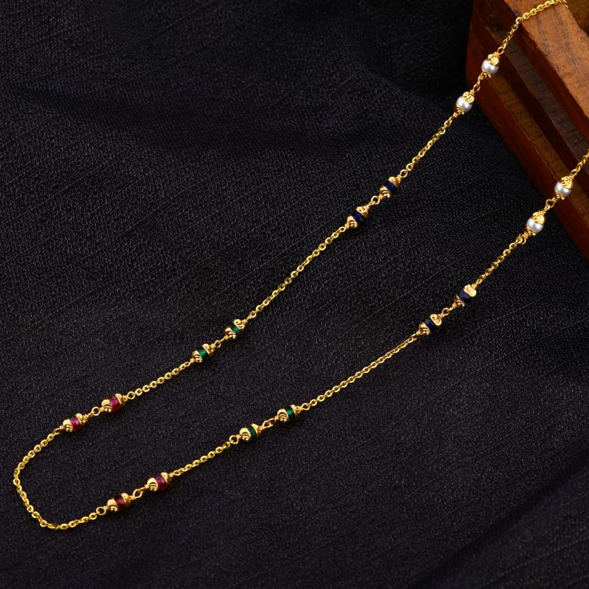 22KT Gold CZ Antique Ladies Chainmala AC208