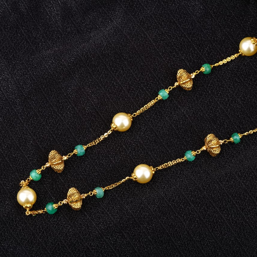 916 Gold CZ Hallmark Antique Exclusive Ladies Chainmala AC250