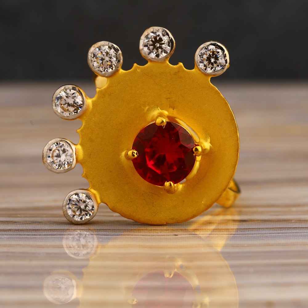 22CT Gold CZ Ladies Gorgeous Long Ring LLR349