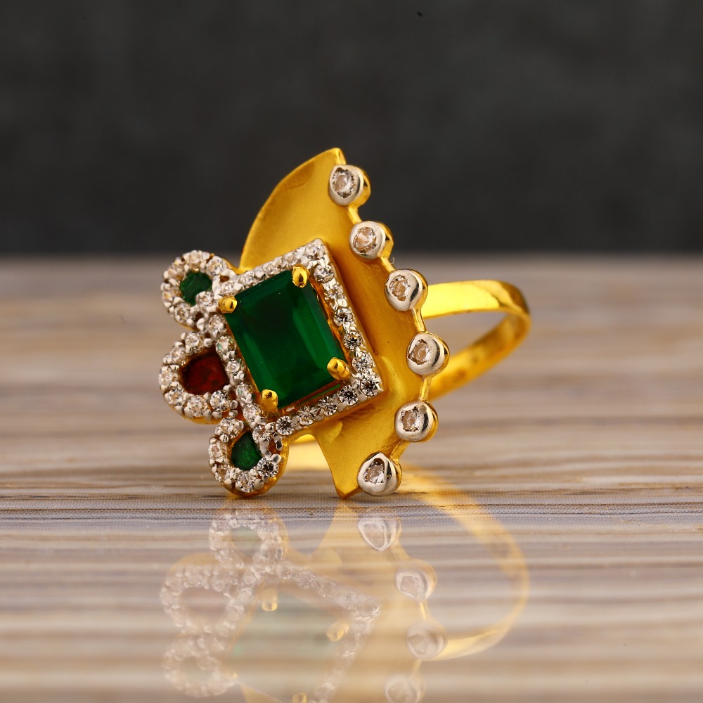 22CT Gold CZ Ladies Long Ring LLR344